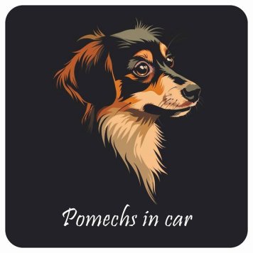 ドッグ カーステッカー イラスト付 Dog in Car ポメックス Bタイプ セーフティサイン 犬種別 正方形 13x13cm シール リア あおり運転対策 Dog Sticker 屋外 屋内 防水 かわいい おしゃれ 安全対策 カーサイン