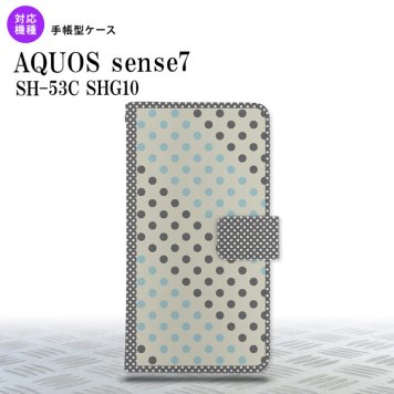 sense7 sense7 手帳型スマホケース カバー ドット 水玉 グレー 青 2022年 11月発売 nk-004s-sens7-dr1650