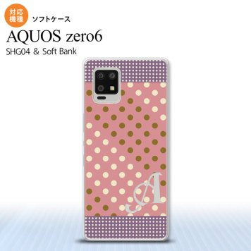 SHG04 SHG04 ZERO6 AQUOS zero6 スマホケース ソフトケース ドット 水玉 C サーモンピンク 紫 +アルファベット メンズ レディース nk-zero6-tp1653i