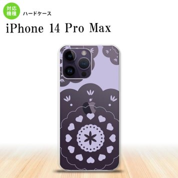 iPhone14 ProMax iPhone14 Pro Max スマホケース 背面ケース ハードケース レース クリア 紫 2022年 9月発売 nk-i14pm-1486