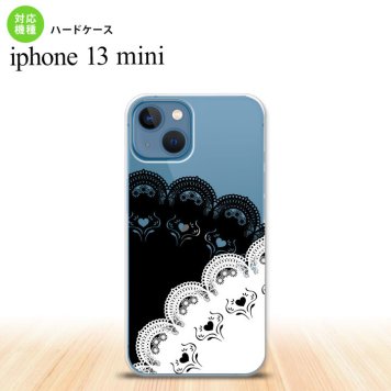 iPhone13mini iPhone13 mini ケース ハードケース レース B 黒 白  nk-i13m-726