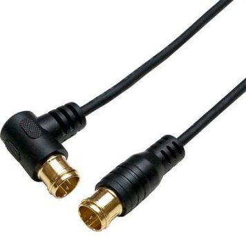 ホーリック 【メール便での発送商品】 HORIC 極細アンテナケーブル 7m ブラック 両側F型差込式コネクタ L字/ストレートタイプ HAT70-112LPBK