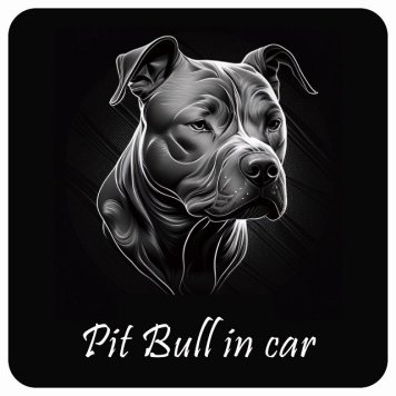 ドッグ カーステッカー イラスト付 Dog in Car ピットブル B タイプ セーフティサイン 犬種別 正方形 13x13cm シール リア あおり運転対策 Dog Sticker 屋外 屋内 防水 かわいい おしゃれ 安全対策 カーサイン