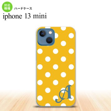 iPhone13mini iPhone13 mini ケース ハードケース ドット 水玉 B 黄 +アルファベット  nk-i13m-833i