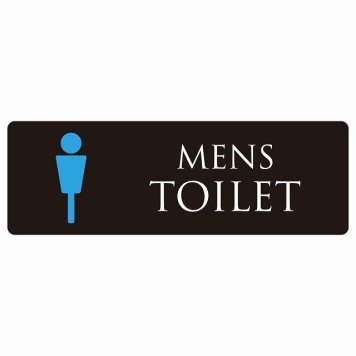 トイレ 案内 シール MENS ブラック＆カラー 長方形 ドア 防水 屋内 屋外 サインステッカー ピクトサイン トイレマーク表示 案内 注意 施設 御手洗 TOILET おしゃれ シンプル 安全対策