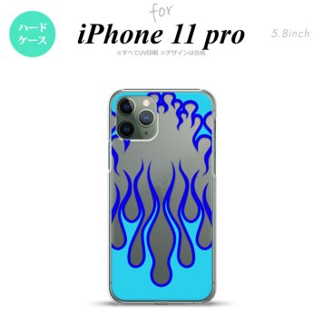 iPhone11Pro iPhone11 Pro スマホケース ハードケース ファイヤー 炎 クリア 青 メンズ レディース nk-i11p-1313