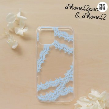 iPhone12/iPhone12pro iPhone12 / iPhone12pro スマホケース ソフトケース レース 帯 B 水色 メンズ レディース nk-i12-tp1101