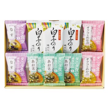 タニタ食堂監修減塩みそ汁･白子のり詰合せ  ／お吸い物 和風惣菜 惣菜・レトルト 食品 お中元 御中元 ギフト 暑中 残暑 お盆 初盆 新盆 お供 御供 ギフト 2026 送料無料 ギフト プレゼント プチギフト 内祝い 快気祝い 出産祝い 結婚祝い 引出物 新築祝い お返し