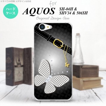 【SH04H】【スマホケース/スマホカバー】【アクオス ゼータ】SH04H スマホケース AQUOS ZETA SH04H カバー アクオス ゼータ バタフライ・蝶(E) 黒 nk-sh04h-324【メール便送料無料】