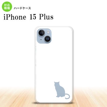 iPhone15 plus iPhone15 plus スマホケース 背面ケース ハードケース 猫 影 白 クリア 2023年 9月発売 nk-i15pl-428