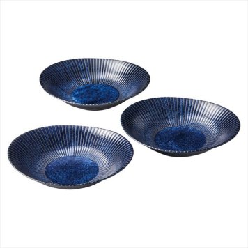  古窯群青 カレー皿トリオ 480704  内祝 内祝い お祝 御祝 記念品 出産内祝い プレゼント 快気祝い 粗供養 引出物