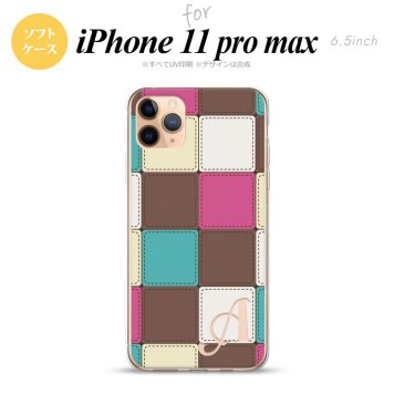 iPhone11ProMax iPhone11pro max スマホケース ソフトケース パッチワーク ミックスE 茶 +アルファベット メンズ レディース nk-i11pm-tp1675i