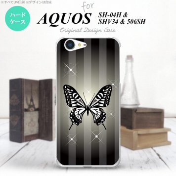 【SH04H】【スマホケース/スマホカバー】【アクオス ゼータ】SH04H スマホケース AQUOS ZETA SH04H カバー アクオス ゼータ バタフライ・蝶(D) 黒 nk-sh04h-315【メール便送料無料】