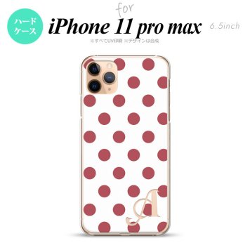 iPhone11ProMax iPhone11pro max スマホケース ハードケース ドット 水玉 B 白 スモーク ピンク +アルファベット メンズ レディース nk-i11pm-109i