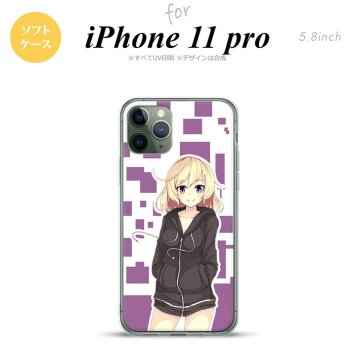 iPhone11Pro iPhone11 Pro スマホケース ソフトケース 女の子 A 紫 メンズ レディース nk-i11p-tp1324