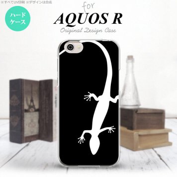 【SH03J】【スマホケース/スマホカバー】【アクオス R】SH03J スマホケース AQUOS R SH-03J カバー アクオス R トカゲ 黒×白 nk-sh03j-505【メール便送料無料】