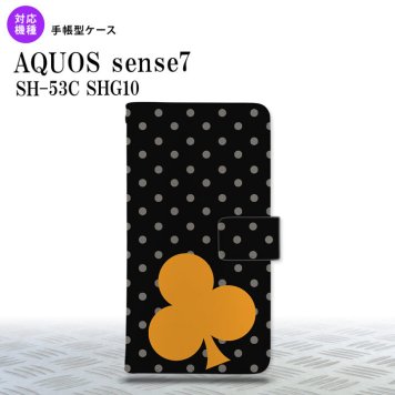 sense7 sense7 手帳型スマホケース カバー トランプ 水玉 クラブ 黒 オレンジ 2022年 11月発売 nk-004s-sens7-dr547