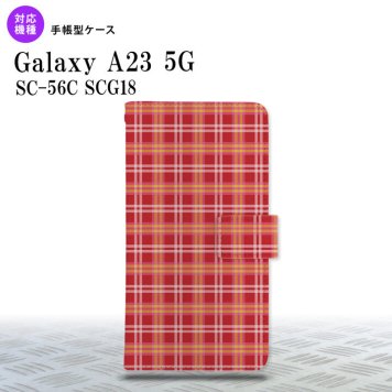 Galaxy A23 GalaxyA23 手帳型スマホケース カバー チェック 赤 2022年 10月発売 nk-004s-a23-dr432