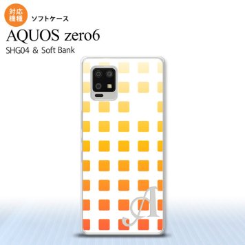 SHG04 SHG04 ZERO6 AQUOS zero6 スマホケース ソフトケース スクエア ドット オレンジ +アルファベット メンズ レディース nk-zero6-tp1361i