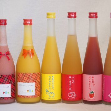 果物梅酒6本セット(あまおう梅酒 ミルクたっぷりいちごの梅酒 ミルクたっぷりマンゴーの梅酒 もも梅酒 りんご梅酒 馬路村のゆず梅酒) 500ml×4本 720ml×2本