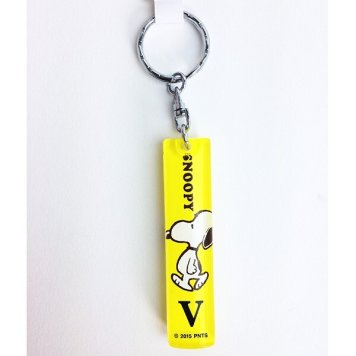 ピーナッツ スヌーピー アクリルスティックキーホルダー イニシャル V グッズ  (MCOR)