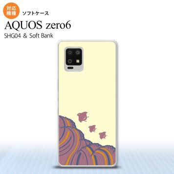 SHG04 SHG04 ZERO6 AQUOS zero6 スマホケース ソフトケース 波鳥 黄 メンズ レディース nk-zero6-tp1733