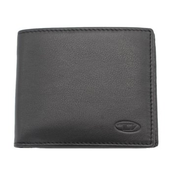 DIESEL  ≪ディーゼル≫  二つ折り財布 X08424-P0685 ブラック レザー HIRESH S HISSU ふたつ折り財布 【セール】