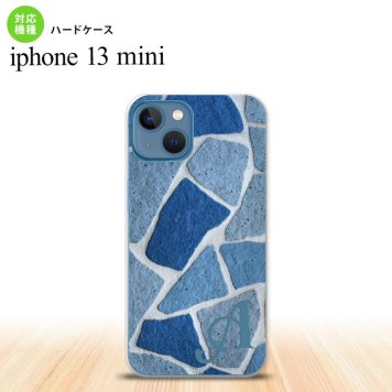iPhone13mini iPhone13 mini ケース ハードケース ピクチャ 石畳 青 +アルファベット  nk-i13m-734i