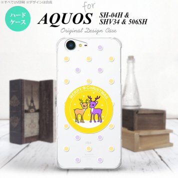 【SH04H】【スマホケース/スマホカバー】【アクオス ゼータ】SH04H スマホケース AQUOS ZETA SH04H カバー アクオス ゼータ トナカイワッペン 黄 nk-sh04h-622【メール便送料無料】