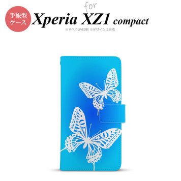 【手帳型 スマホ カバー ケース】【SO02K】【エクスペリア XZ1】手帳型 ケース SO-02K スマホ カバー Xperia XZ1 Compact エクスペリア 蝶 青 nk-004s-so02k-dr856【メール便送料無料】