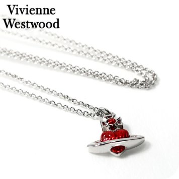 ヴィヴィアン ウエストウッド ネックレス レディース ブランド Vivienne Westwood Fabianna Bas Relief 630203HS 02P420 シルバー レッド