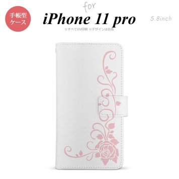 iPhone11Pro iPhone11 Pro 手帳型スマホケース カバー バラ クリア ピンク  nk-004s-i11p-dr1071