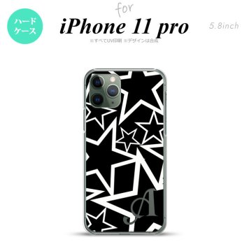 iPhone11Pro iPhone11 Pro スマホケース ハードケース 星 黒 白 +アルファベット メンズ レディース nk-i11p-1121i