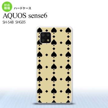 SH-54B SHG05 AQUOS sense6 スマホケース ハードケース トランプ スペード ベージュ 黒 メンズ レディース nk-sens6-539