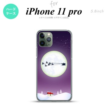 iPhone11Pro iPhone11 Pro スマホケース ハードケース 月とサンタ 紫 メンズ レディース nk-i11p-635