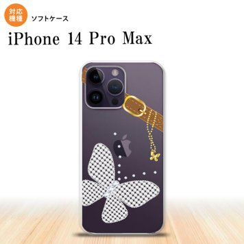 iPhone14 ProMax iPhone14 Pro Max スマホケース 背面ケースソフトケース バタフライ 蝶 F クリア 2022年 9月発売 nk-i14pm-tp323