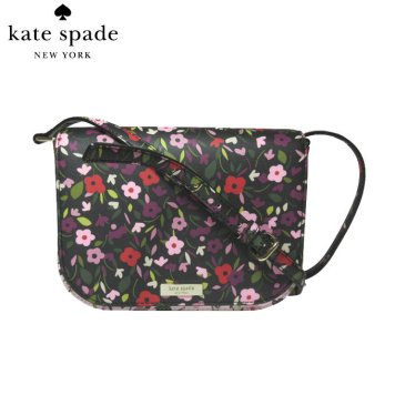 ケイト・スペード アウトレット kate spade ショルダーバッグ WKRU5523-006 large carsen / laurel way boho floral フラワー / 花柄 PVC ポシェット / ショルダー blackmulti(006):ブラック×マルチカラー