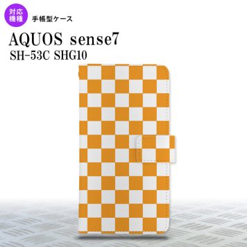 sense7 sense7 手帳型スマホケース カバー スクエア 白 オレンジ 2022年 11月発売 nk-004s-sens7-dr764