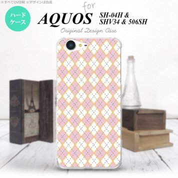 【SH04H】【スマホケース/スマホカバー】【アクオス ゼータ】SH04H スマホケース AQUOS ZETA SH04H カバー アクオス ゼータ アーガイル ピンク×グレー nk-sh04h-1411【メール便送料無料】