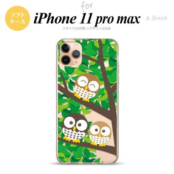 iPhone11ProMax iPhone11pro max スマホケース ソフトケース フクロウ C 緑 メンズ レディース nk-i11pm-tp1094