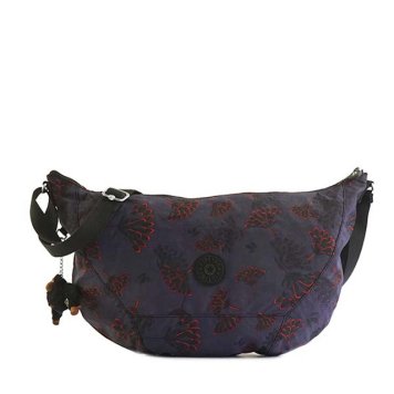 キプリング Kipling バッグ K11358 T27 NILLE ナイル 斜めがけショルダーバッグ FLORAL NIGHT ダークパープル系＋フラワー柄