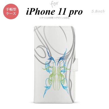 iPhone11Pro iPhone11 Pro 手帳型スマホケース カバー ピンスト 白 ブルー グリーン  nk-004s-i11p-dr1245