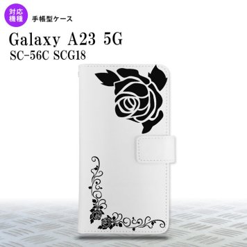 Galaxy A23 GalaxyA23 手帳型スマホケース カバー バラ クリア 黒 2022年 10月発売 nk-004s-a23-dr1065