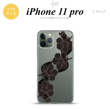 iPhone11Pro iPhone11 Pro スマホケース ソフトケース ハイビスカス A 黒 メンズ レディース nk-i11p-tp081