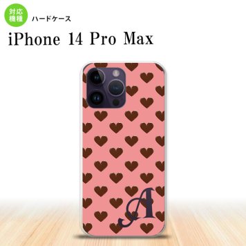iPhone14 ProMax iPhone14 Pro Max スマホケース 背面ケース ハードケース ハート B ピンク +アルファベット 2022年 9月発売 nk-i14pm-173i