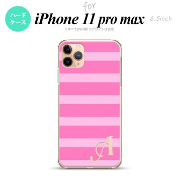 iPhone11ProMax iPhone11pro max スマホケース ハードケース ボーダー 大 ピンク +アルファベット メンズ レディース nk-i11pm-795i