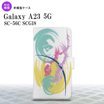 Galaxy A23 GalaxyA23 手帳型スマホケース カバー アート 白 黄 2022年 10月発売 nk-004s-a23-dr1264