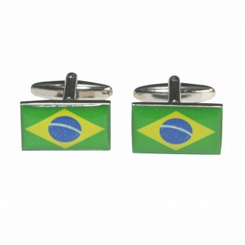 鎌倉カフス工房 ブラジル国旗 カフスボタン・カフリンクス メンズ  ca060 結婚式 旦那 プレゼント ギフト 彼氏 父の日 誕生日プレゼント