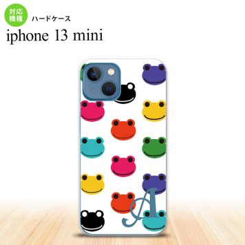 iPhone13mini iPhone13 mini ケース ハードケース カエル かえる A 白 +アルファベット  nk-i13m-162i