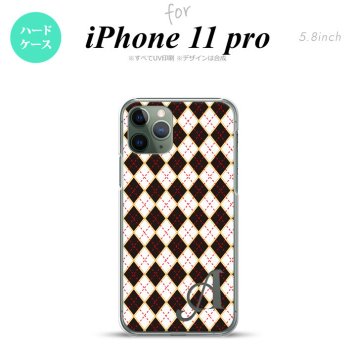 iPhone11Pro iPhone11 Pro スマホケース ハードケース アーガイル 黒 赤 +アルファベット メンズ レディース nk-i11p-1401i
